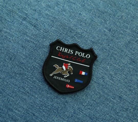 cheap custom design clothing brand logo name machine woven patch
