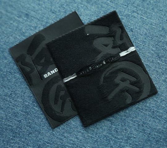 custom black woven label