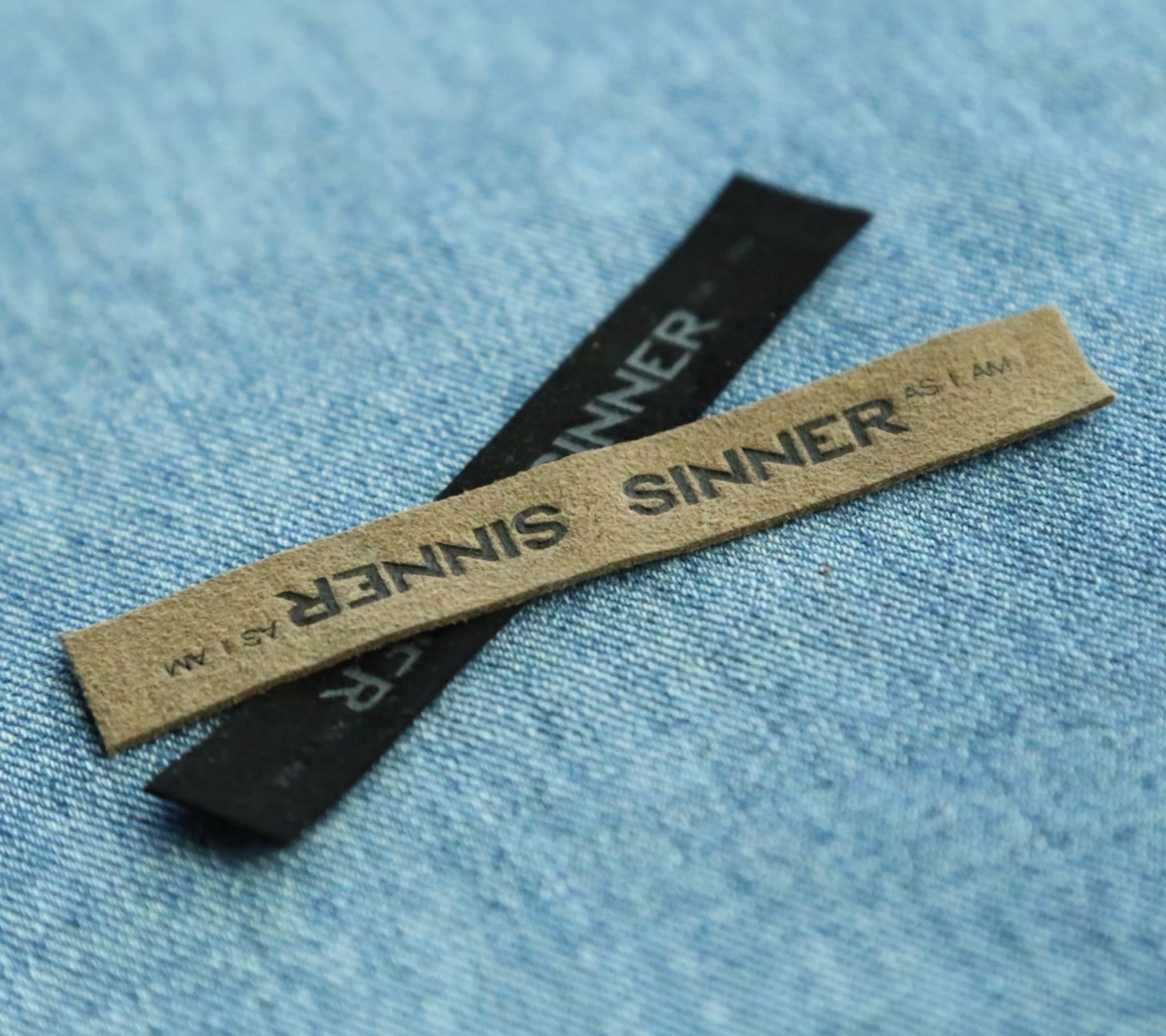 Brand Name Folded Suede Leather Label