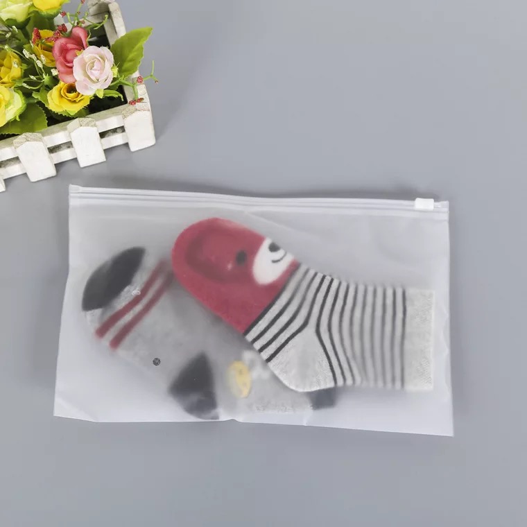 Maxsus Bosib mato / Bikini / Sock uchun Ziplock bilan PVC Clear Waterproof Plastic Packaging xaltam