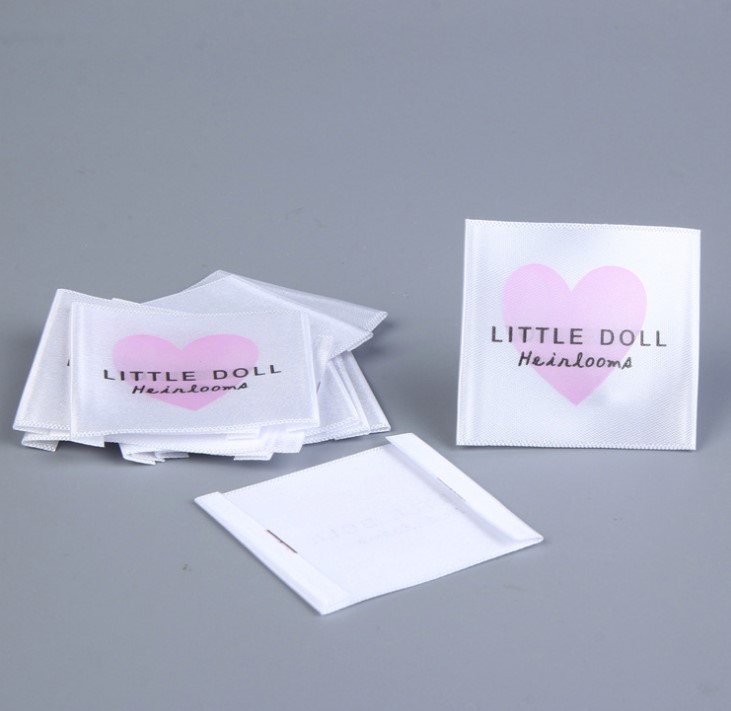 Custom garment silk printed labels for kids clothing