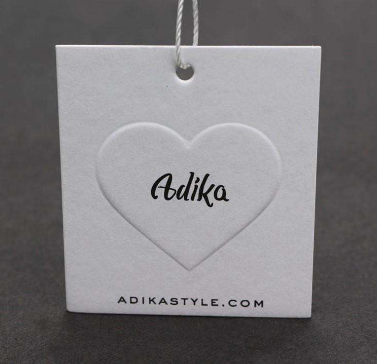 wholesale fashion custom private printed paper hang swing tag