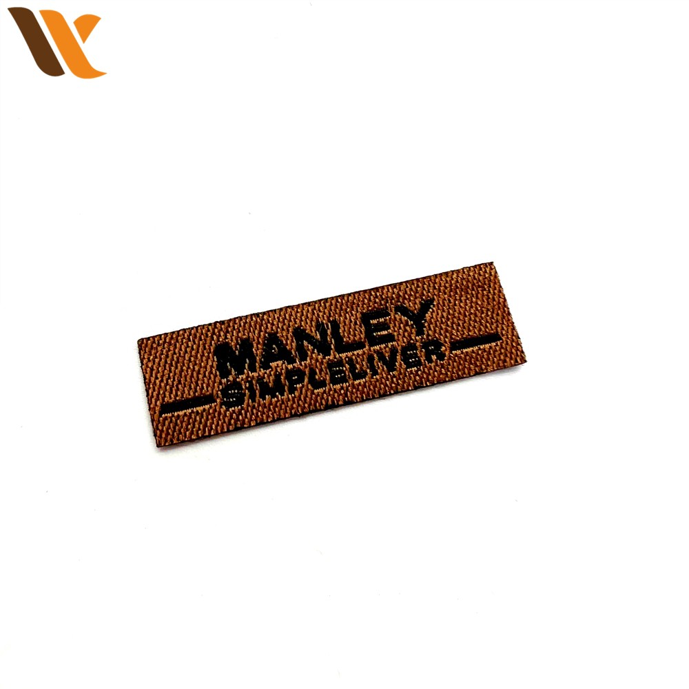 Wholesale Strip Shaped Brown Woven Patches 3
