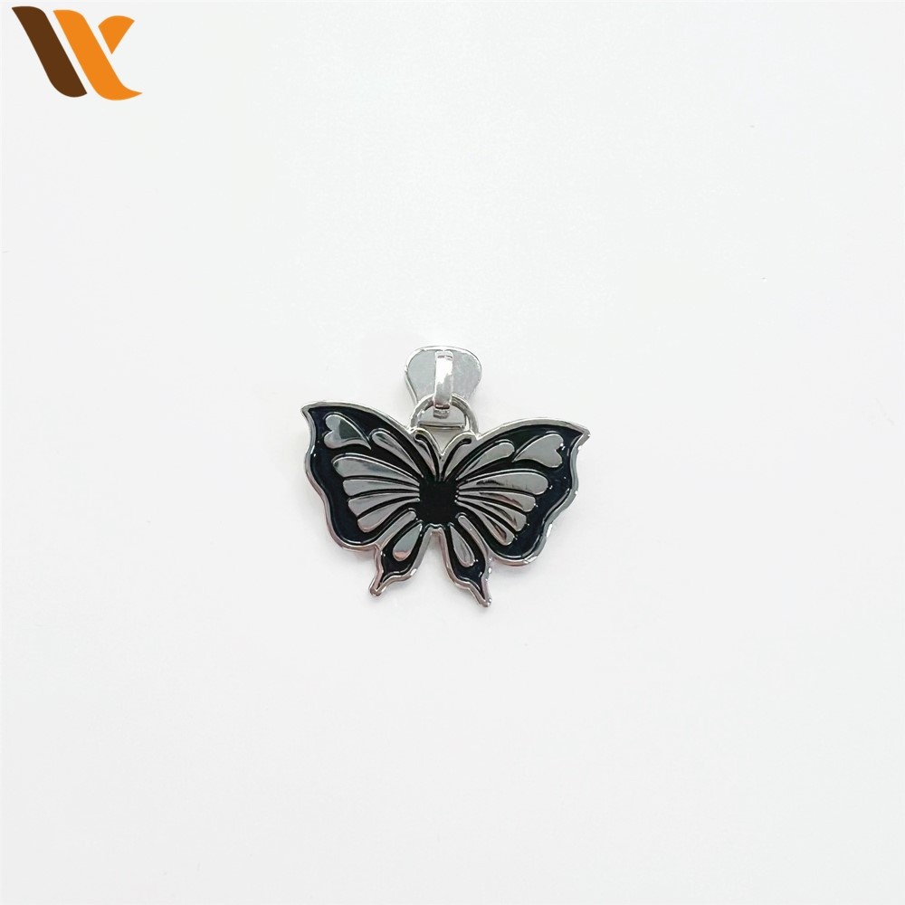 Realistic Black Butterfly Shape Zipper Puller 2