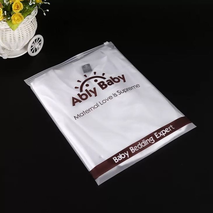 Custom printed clothes packaging suited frosted PVC/EVA vinyl slider top zipper bag for swimwear